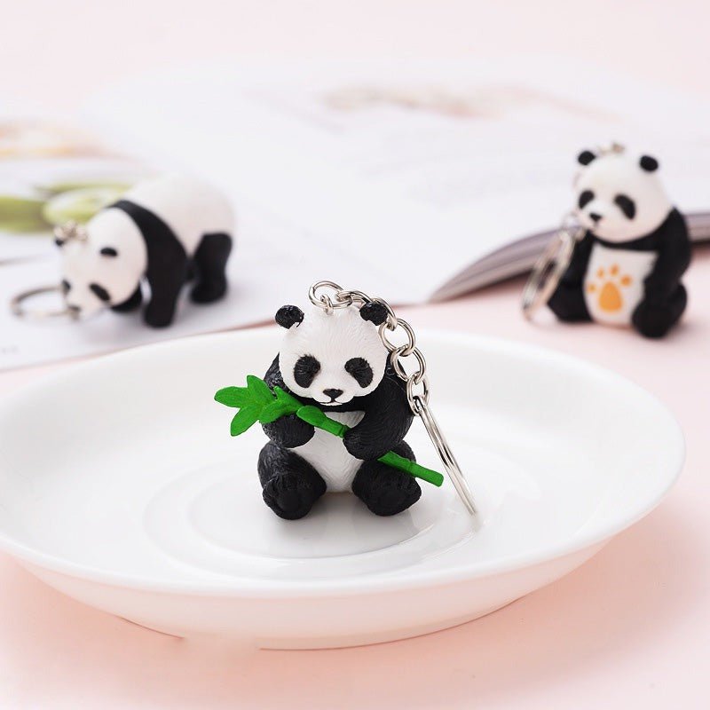 Porte-Clés Panda Mignon En Métal Argenté - Animal Charmant - Cadeau Petit Prix Unisexe
