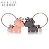 Porte-clés couple licorne en duo