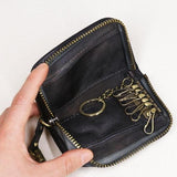 Porte clé étui cuir noir