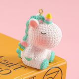 Porte clé Licorne Crochet Vert