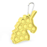 Porte clé licorne Pop-it jaune