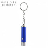 Porte clé mini lampe UV bleu sur fond blanc, mini lampe UV de poche