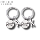 Porte-clés couple initial