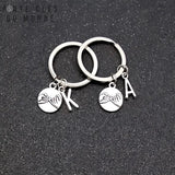 Porte clés pour couple initiale en duo
