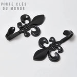 porte clés mural fleur de lys noir