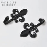 porte clés mural fleur de lys noir