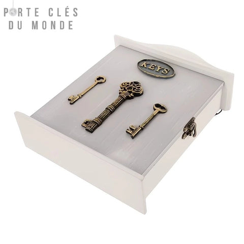 Cer-Plast Armoire à Clés Murale En Bois Style Vintage Avec 7 Crochets - Organiseur Clés Élégant