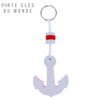 Porte-clé bateau flottant blanc, forme d’ancre originale, flottabilité assurée
