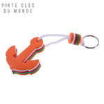 Porte-clé bateau flottant orange en forme d’ancre, accessoire pour la mer