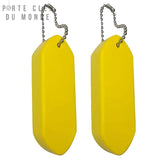 porte clé bateau flottant jaune fluo lot de deux