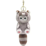 Porte clef chat tissu gris