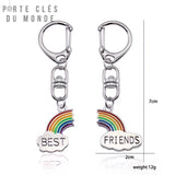 porte-clés couple best friend en duo assortis avec dimensions affichées