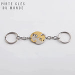 Charmants porte-clés couple félins doré, design tendre et unique