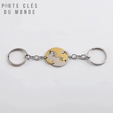 Charmants porte-clés couple félins doré, design tendre et unique