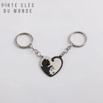 Porte-clés félins pour couple symbolisant l’amour entre deux partenaires