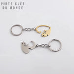 Cadeau symbolique pour amoureux de chats, porte clé duo chat yin yang