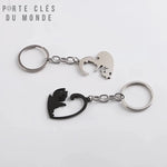 Accessoires de clés couple chat, parfaits pour les fans d’animaux et de félins