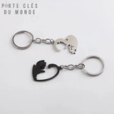 Accessoires de clés couple chat, parfaits pour les fans d’animaux et de félins