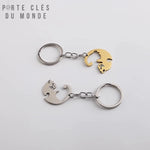 Porte clé chat couple homme femme, inspiration amour et complicité animale