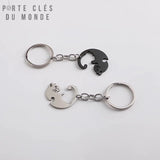 Porte clés assortis couple chat, idée cadeau mignonne et sentimentale