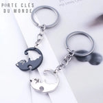 Accessoire de clé pour couple passionné de chats, à offrir pour toute occasion