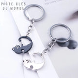Accessoire de clé pour couple passionné de chats, à offrir pour toute occasion