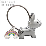 porte clé couple chien couleur argenté 