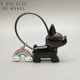 porte clé couple chien couleur noir