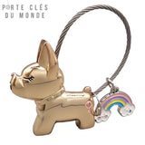 porte clé couple chien Or