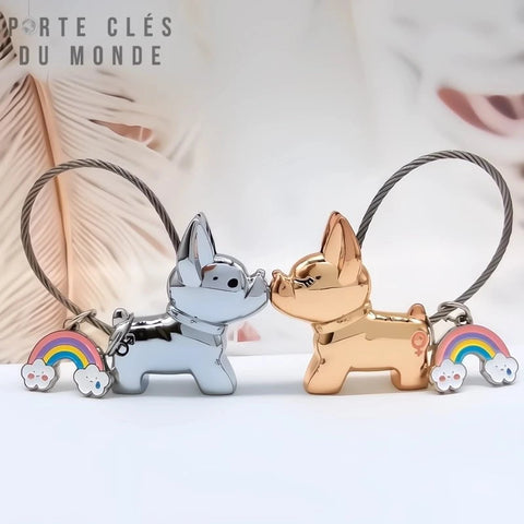 porte clé couple chien amoureux