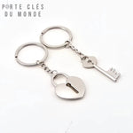 Porte clé couple clé et cadenas romantique pour amoureux