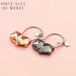porte-clés cochons amoureux pour couple, acier inoxydable