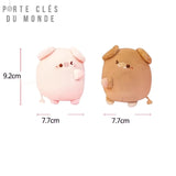 porte clé couple cochon mignon avec dimensions.