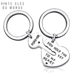 porte clé couple coeur clé gravé
