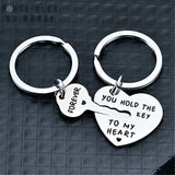 porte clé couple coeur et clé qui s'emboite