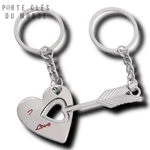 porte clé couple duo coeur avec flèche