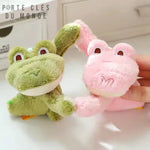porte clé couple duo de grenouille verte et rose