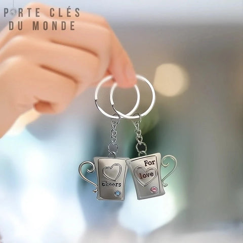 porte clé couple duo de mug qui s'imbriquent ensemble