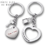 porte clé couple duo avec gravure true love