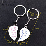 Dimensions détaillées du Porte Clé Couple En Forme De Cœur assemblé