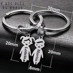porte clé couple fille et garçon avec dimensions affichées