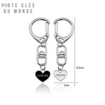 porte clé couple I love u forever avec dimensions affichées 