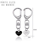 porte clé couple I love u forever avec dimensions affichées 