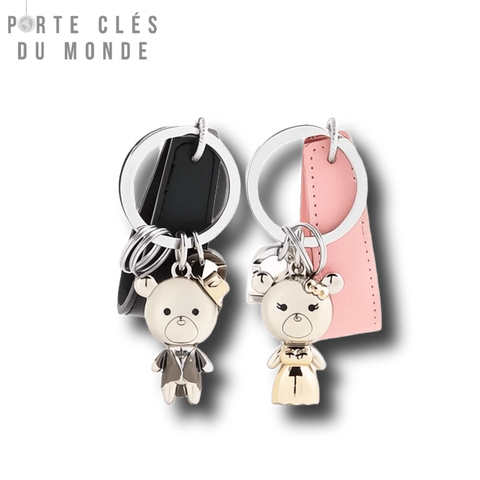 Porte-clés pour couple ourson classe