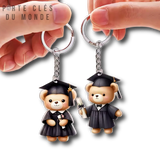 porte clé couple nounours écolier en duo