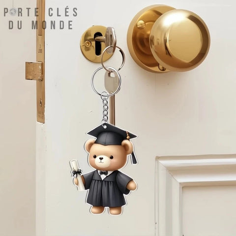 porte clé couple ours écolier diplômé 
