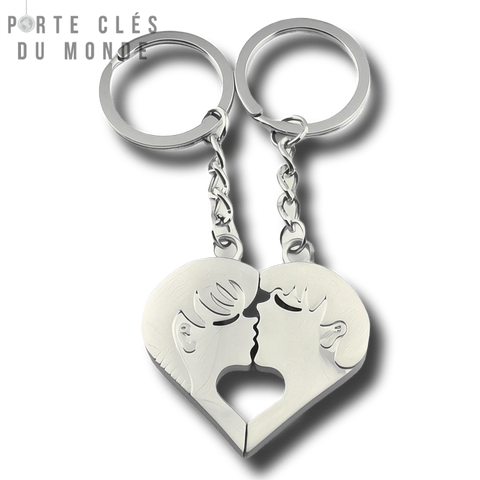 Duo de porte-clés couple qui s'embrasse