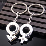 Cadeau symbolique pour couple avec porte clés homme et femme élégants