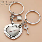 porte clé couple true love, duo de porte-clés qui se complète et s'assemble