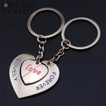 Duo de porte clé couple en forme de coeur
